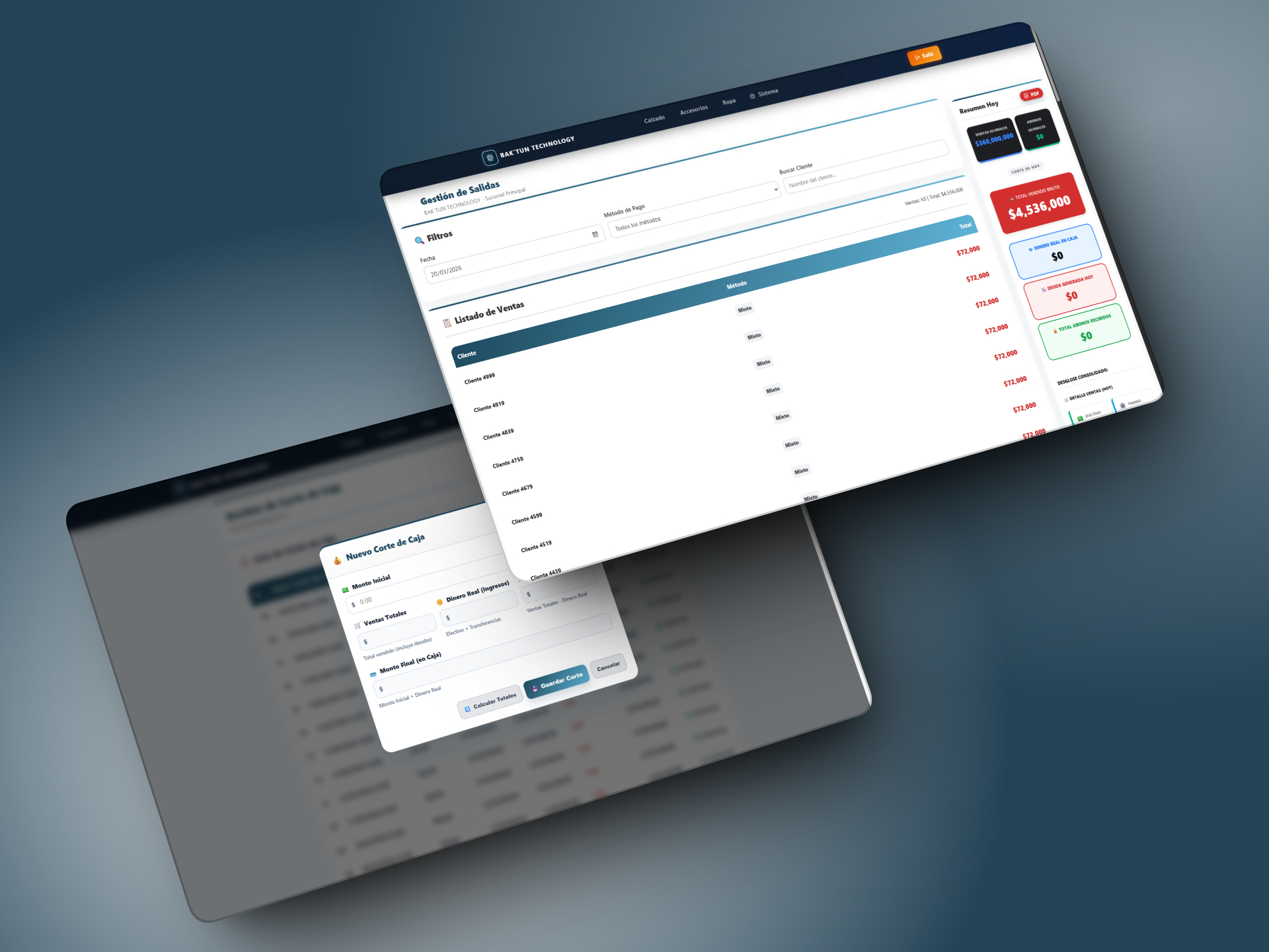 Corte de Caja e Ingresos